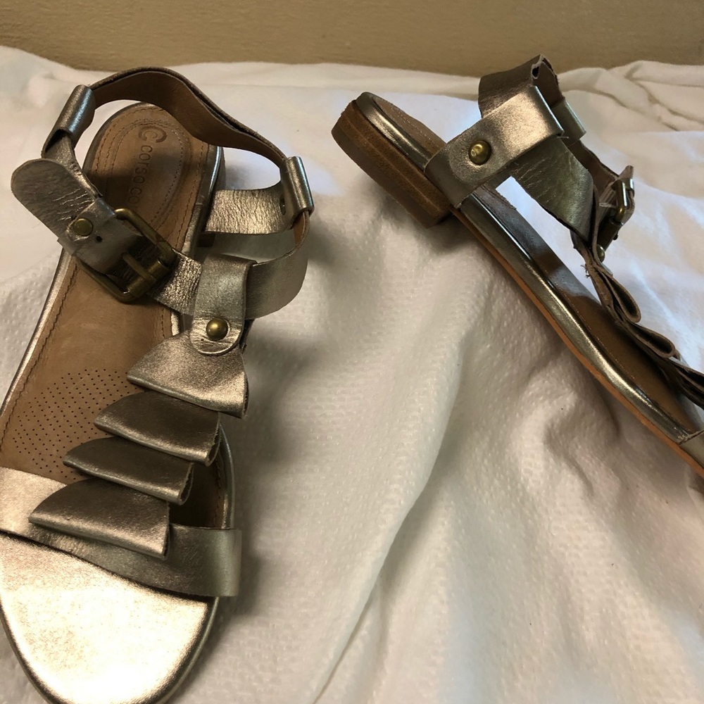 Corso Como Metallic Sling Back Sandals